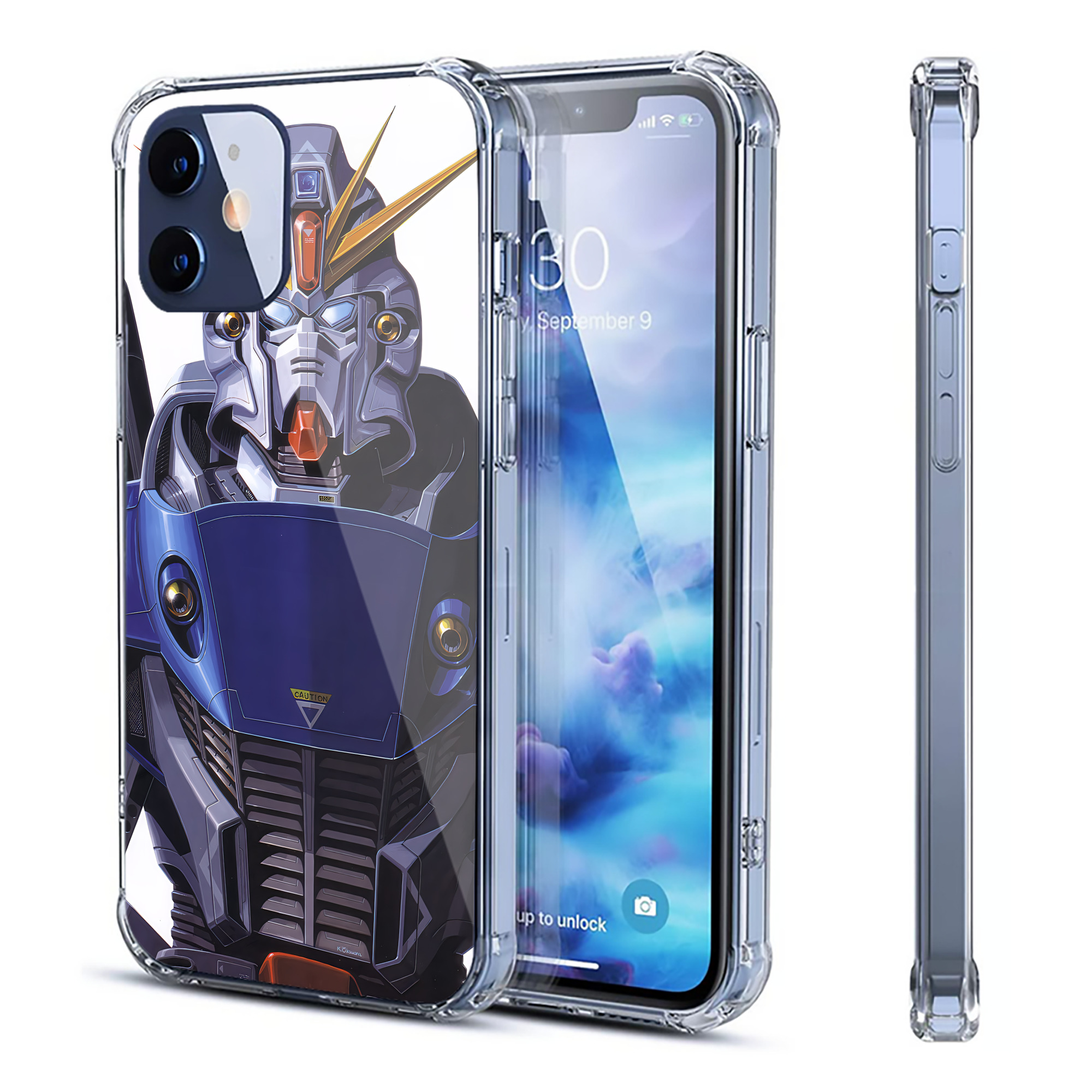（画像用） 機動戦士ガンダム Mobile Suit Gundam 【iPhone 12シリーズ対応】透明スマホケース（クリアソフトケース）